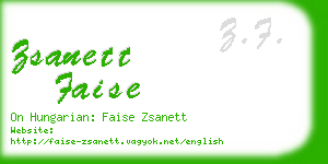 zsanett faise business card